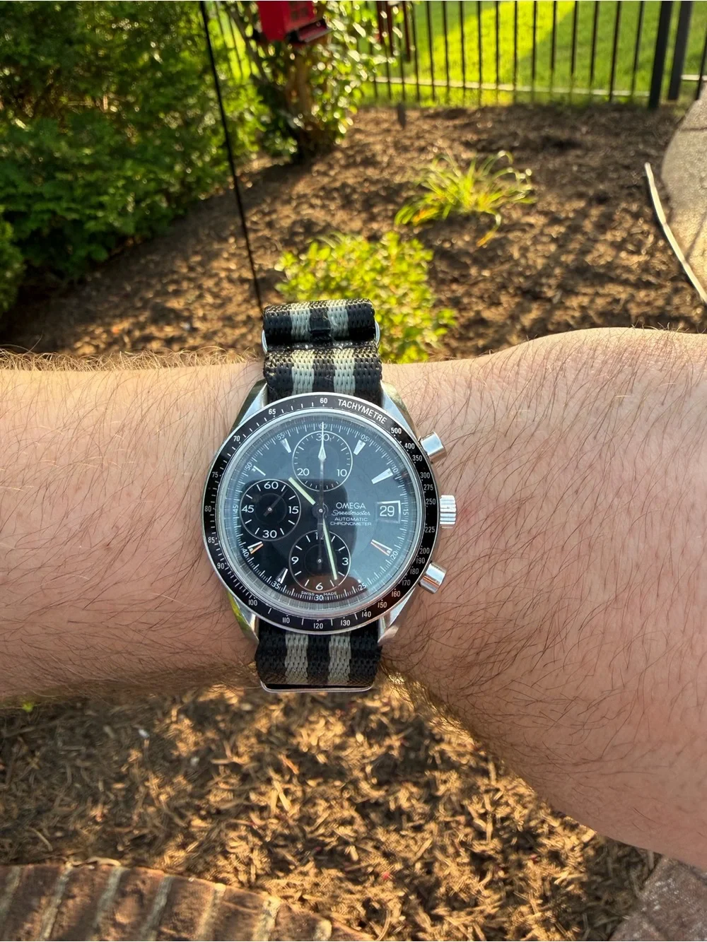Omega Speedmaster Auto Date 3210.50 w/ NATO & Omega Leather Strap and Clasp